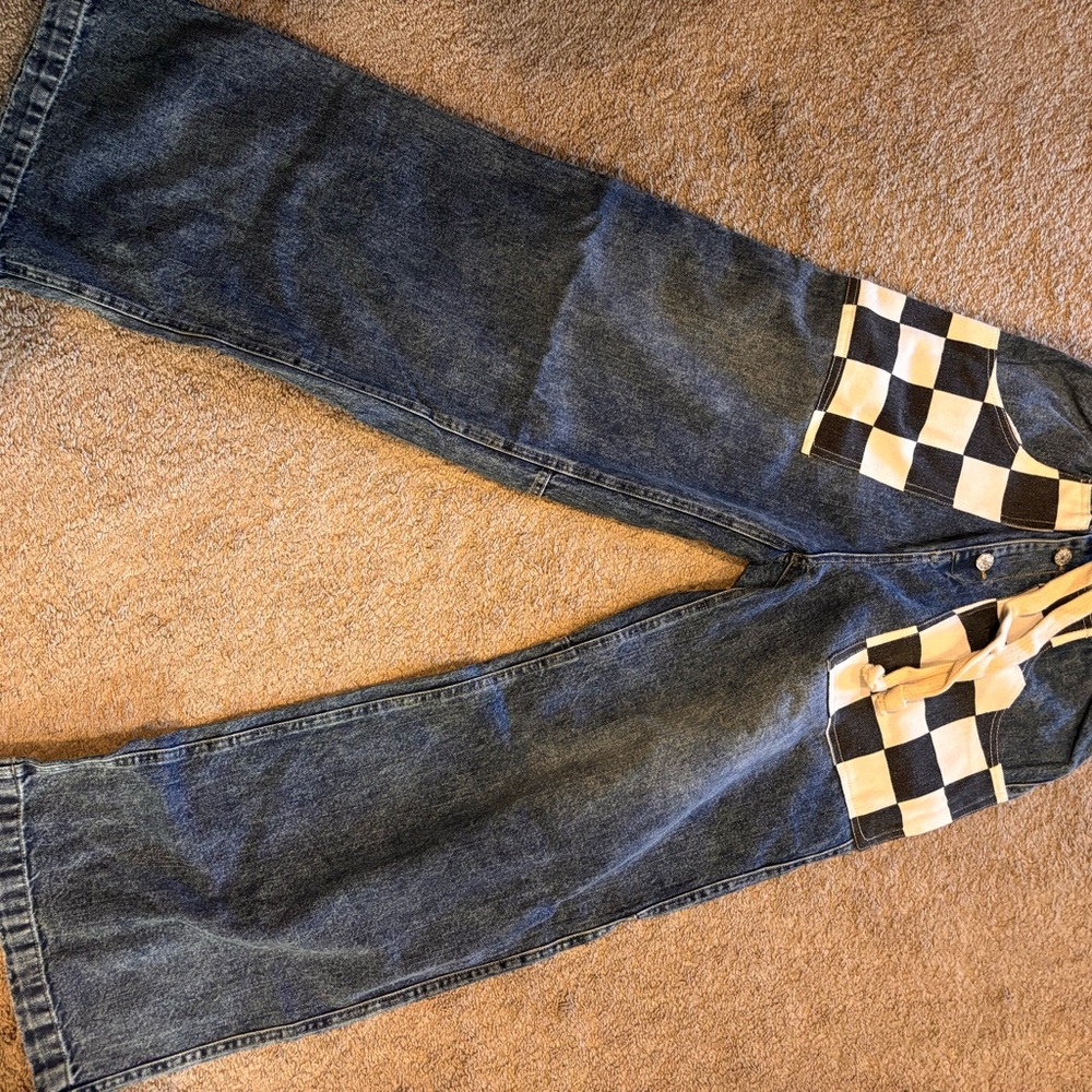 Women's Checkered Flare Jeans